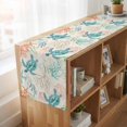 thumbnail image 6 of Table Runners 108 Inches Long Dress Scarves, Teal Red Coastal Farmhouse Coffee/Dining/Kitchen Table Runner for Living Room, Retro Beach Nautical Sea Turtle Coral 13x108 Inch, 6 of 9