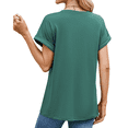 thumbnail image 2 of Joyutrip Women Rolled Short Sleeves Solid Color Round Neck Causal Tee Shirt Summer Top, 2 of 5