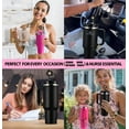 thumbnail image 7 of Straw Covers for Stanley Cup Accessories:Black Decorations for Stanley 30oz & 40oz Tumbler with Handle, Bling Letter Charms and Flower Silicone Straw Cap Topper, Trendy Stuff for Teen Girls and Women, 7 of 7