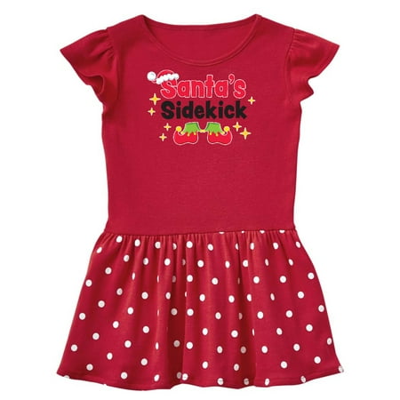 

Inktastic Santa s Sidekick with Santa Hat and Elf Feet Gift Baby Girl Dress