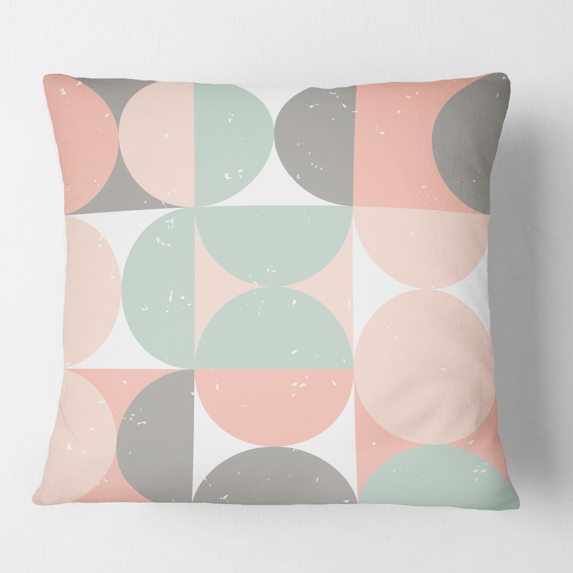 Designart Retro Pastel Circular Pattern II' Mid-Century Modern Throw Pillow - 18x18