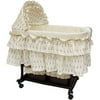 Burlington Baby - Ecru with Brown Eyelet Bassinet with Soothing Center