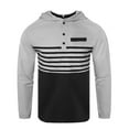 thumbnail image 4 of HOMADLES Men Sets 2 piece Outfits Color Block Stripe Long Sleeve Sweatshirts Pullovers Elastic Waist Baggy Sweatpants Athletic Jogger Outfits Gray L, 4 of 7