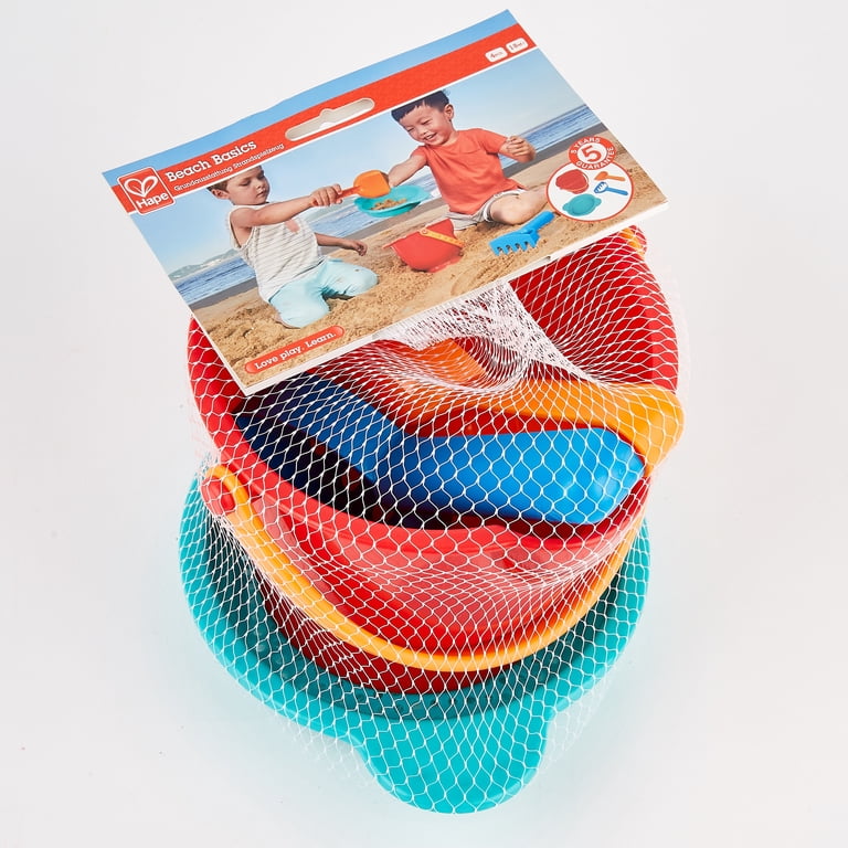 Hape Mochila De Playa Con 7 Accesorios – Cubo, Pala, Rastrillo, Colador, Regadera Y Molde De Pescado Para Niños +18 Meses