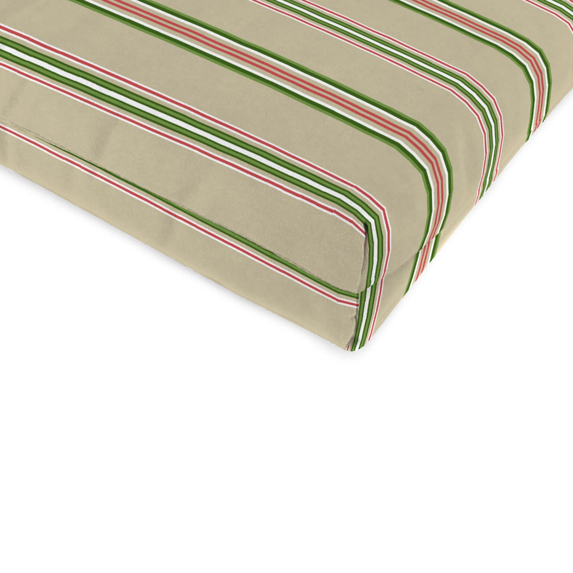 Jordan Manufacturing 44" x 22" Owen Raffia Beige Stripe Rectangular Outdoor Chair Cushion with Ties and Hanger Loop