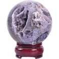 thumbnail image 1 of AMOYSTONE Purple Sphalerite Ball 2.4-2.8" | Natural Crystal Sphere for Wiccan Rituals, Energy Channeling, 1 of 8