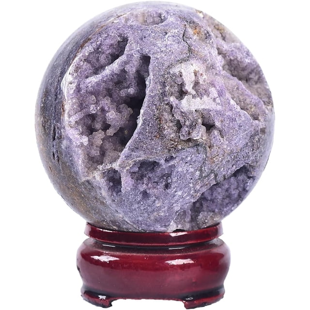 AMOYSTONE Purple Sphalerite Ball 2.4-2.8" | Natural Crystal Sphere for Wiccan Rituals, Energy Channeling