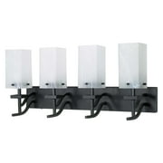 Nuvo Lighting 60007 - 4 Light Textured Black Alabaster Swirl Glass Shades Vanity Light Fixture (60-007)