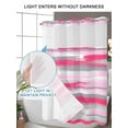 thumbnail image 4 of No Hook Shower Curtain with Snap in Liner,Gradient Pink Grey Stripes Waterproof Bath Curtain Double Layers with See Through Top Window,Modern Abstract Geometric Hotel Shower Curtains 36x72in, 4 of 9