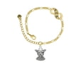 thumbnail image 2 of Delight Jewelry Silvertone Antiqued Angel with Bow & Crystal Gold-tone Paw Infinity Link Chain Bracelet, 6"+2" Extender, 2 of 3