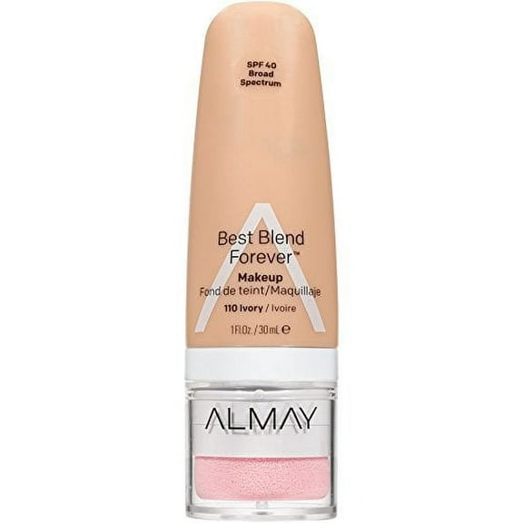 2 Pack Almay Best Blend Forever Foundation, Ivory, 1 fl. oz, SPF 40 Broad Spectrum