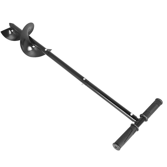 Handdo Hand Operated T Shaped Auger Spiral Drill Bit 5.9 x 33 Inch Hand Auger Post Hole Digger Black Garden Auger Spiral Drill Bit Fit for Planting