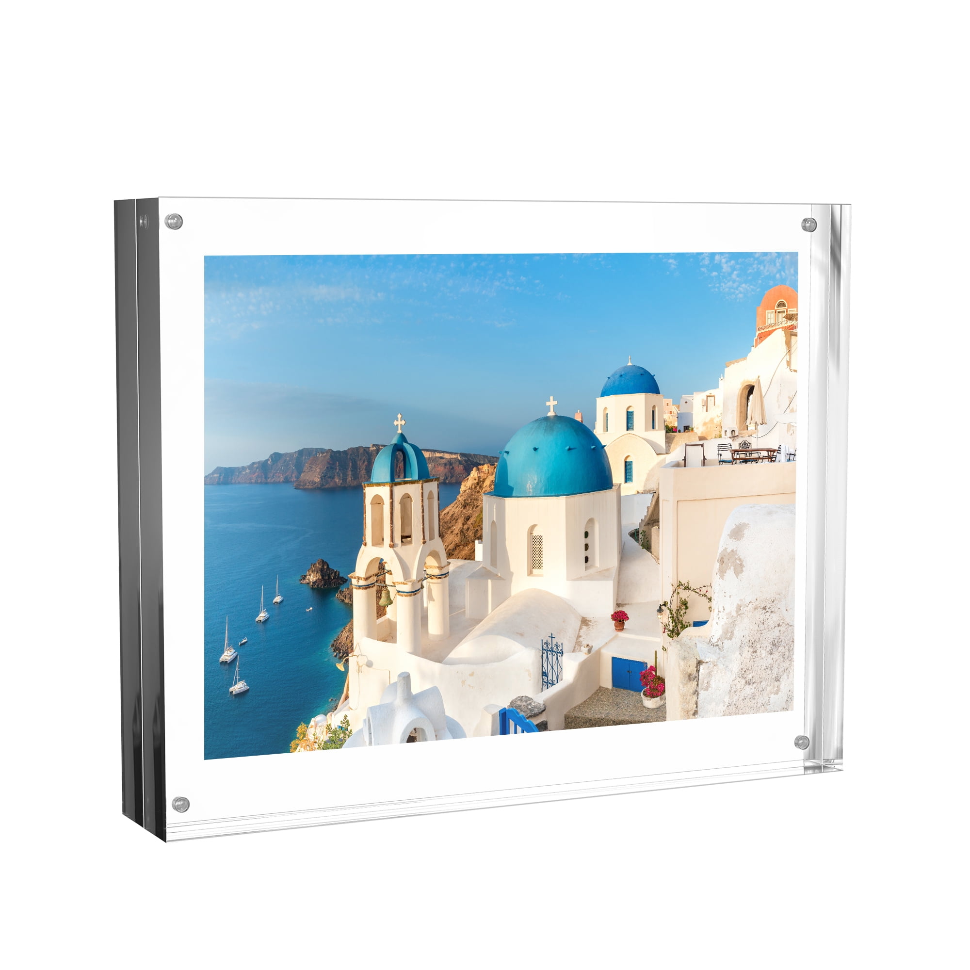 Acrylic Frame Block Style Freestanding Magnetic Closure 8 X 10