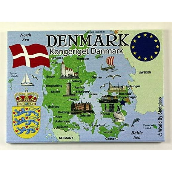 Denmark EU Series Souvenir Fridge Magnet 2.5" x 3.5"