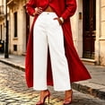 thumbnail image 4 of Shihyeh Women's Wide-Leg High-Waist Pants Front Seam Pocket Tailored Dressy, 4 of 6