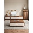 thumbnail image 2 of Mueble de TV de piso a techo de madera maciza, mesa de centro, mesa de té de alta gama, sala de estar, mesa de té para el hogar, juego completo de nogal, 2 of 4