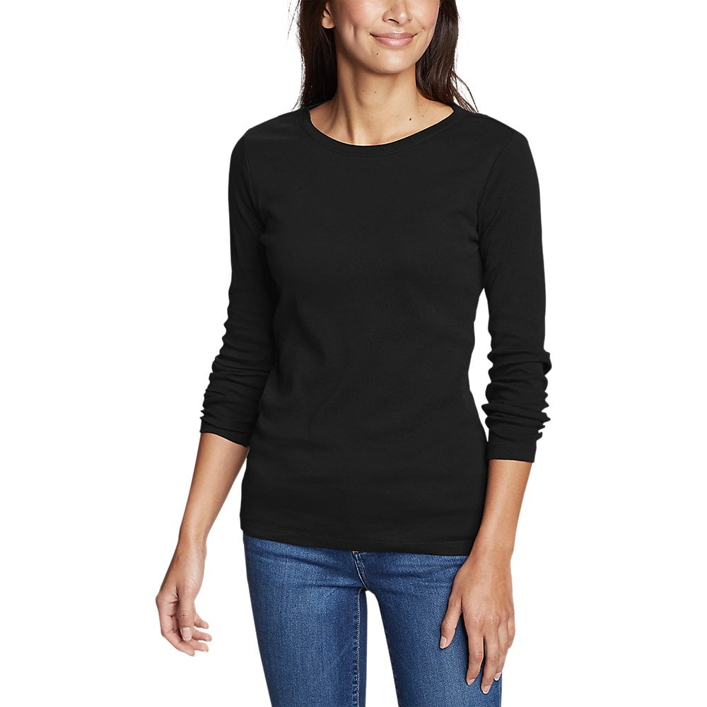 Eddie Bauer - Eddie Bauer Women's Favorite Long-Sleeve Crewneck T-Shirt ...