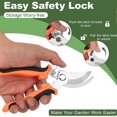 thumbnail image 3 of Premium Garden Pruning Shears 7.5IN Heavy Duty Branch Cutter Stainless Steel Sharp Blade Pruner for Rose Bushes Shrubs Fruit Trees Bonsai Gardening Clippers Ergonomic Soft Grip One Hand Safety, 3 of 7