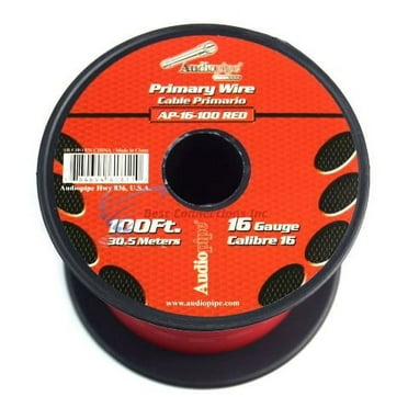 One Roll 16 GA 100 feet Red Audiopipe Car Audio Home Primary Remote Wire