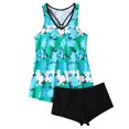 thumbnail image 2 of Women's Plus Size Bikini Set Printed Sling Two Piece Sexy Swimsuit for Beach Vacation Summer,Green,5XL, 2 of 7
