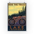 thumbnail image 3 of Lake Michigan, Mountain Bike Scene, Ride the Trails (12x18 Wall Art Poster, Room Decor), 3 of 3