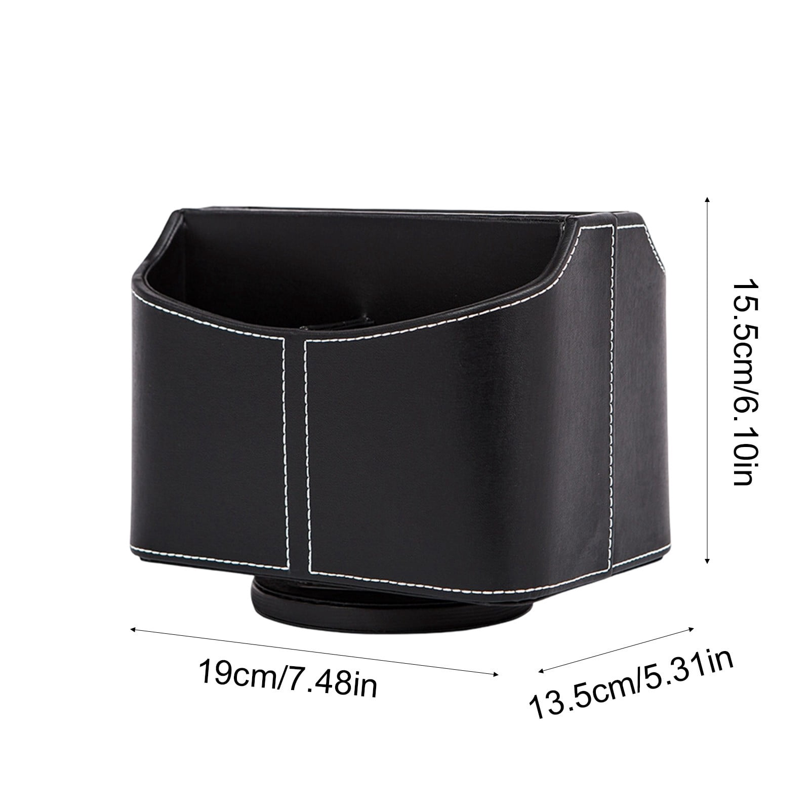 Leodye 1PCS Rotating Leather Desk Organizer, Multi-functional Pen and Remote Holder, Desktop Storage Box for Home office Desk Accessories -7.48*6.1*5.31in