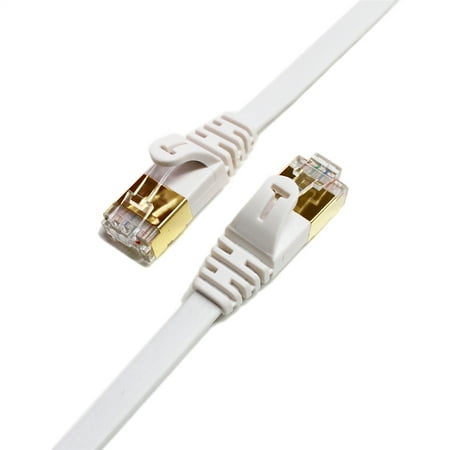 Tera Grand - CAT7 10 Gigabit Ethernet Ultra Flat Patch Cable for Modem Router LAN Network Playstation Xbox - Built with Gold Plated & Shielded RJ45 Connectors, 100 Feet (Best Cable For Gigabit Ethernet)