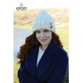 thumbnail image 3 of Aran Woollen Mills 100% Supersoft Merino Wool Knitted Hat with Buttons and Pom Pom Made in Ireland | Natural White, 3 of 4