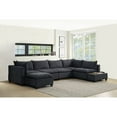 thumbnail image 2 of Contemporary Home Living 157" Madison Dark Gray 7-Piece Modular Sectional Sofa Chaise with USB, 2 of 7