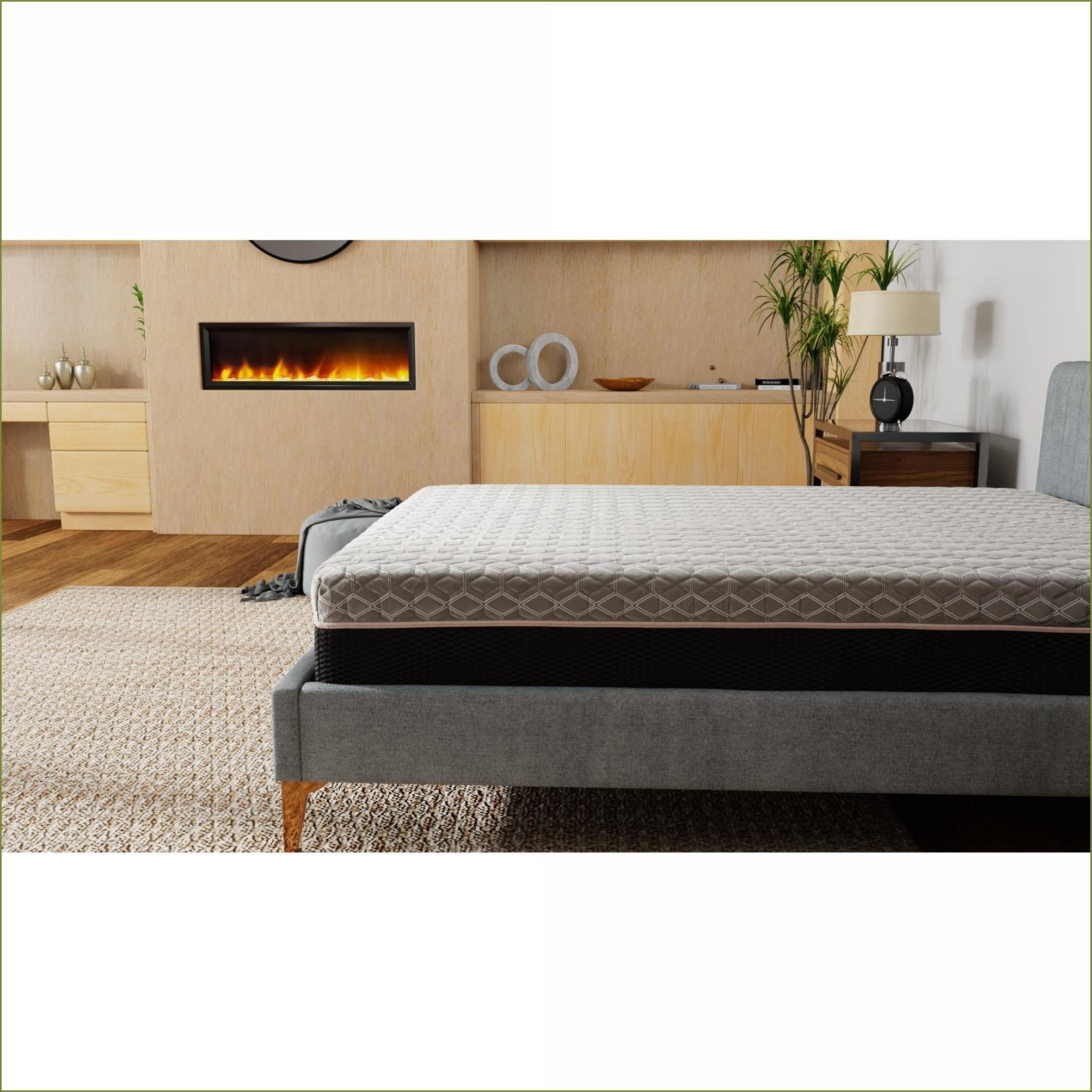 Mattresses 14 Inch Plush Hybrid King with Cooling Fabric, Copper-Infused Memory Foam | Foam+Spring | Charcoal Gray