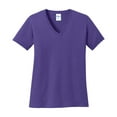 thumbnail image 4 of Port & Company Ladies Core Cotton V-Neck T-Shirt Purple X-Small, 4 of 5