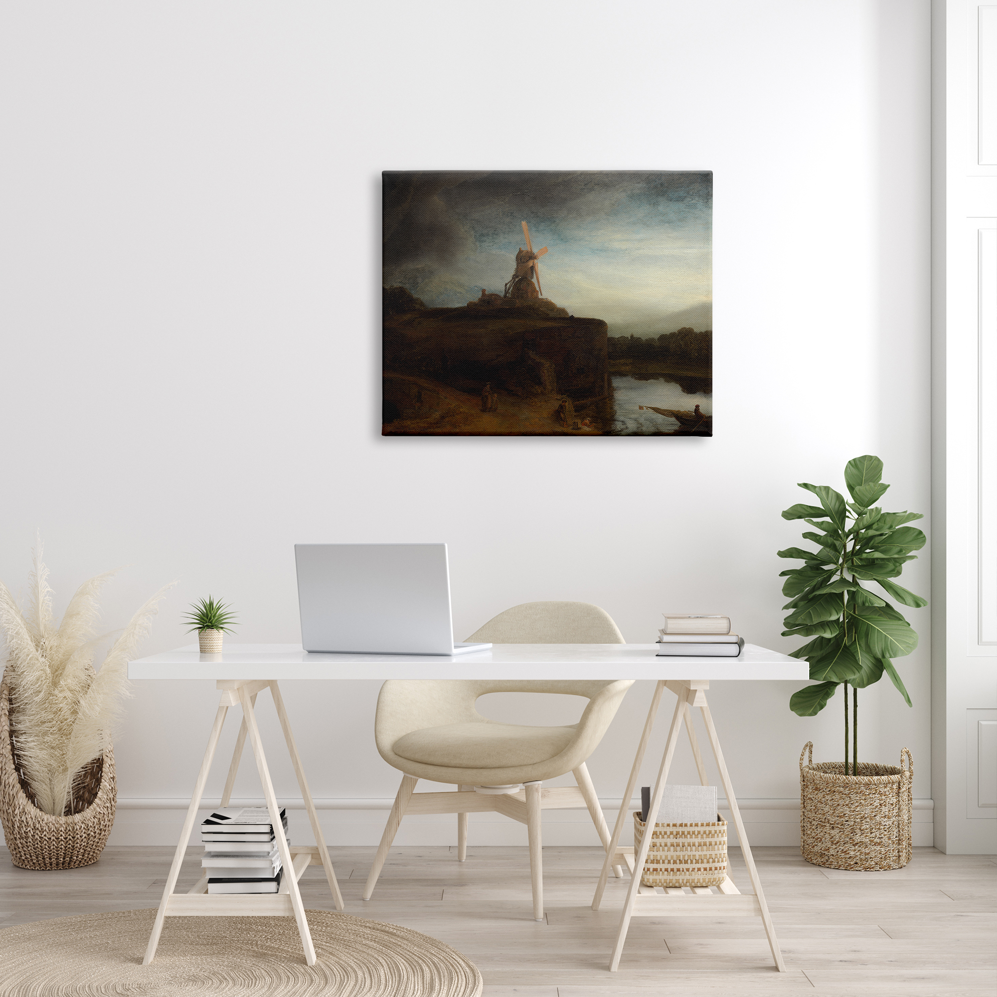 Stupell Industries The Mill Rembrandt van Rijn Classical Landscape Painting Painting Gallery Wrapped Canvas Print Wall Art, Design by one1000paintings