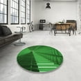 thumbnail image 4 of Ahgly Company Tapis d'Intérieur Rond Lavable en Machine Vert Foncé Transitionnel, 4 Pieds Rond, 4 of 7
