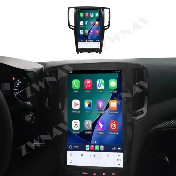 ZWNAV 13.8 inch Car Radio Android 14.0 CarPlay for Infiniti G25/G35/G37 2003-2015 Multimedia Player GPS Navigation 4G WiFi DSP Stereo Bluetooth