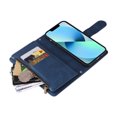 thumbnail image 4 of Case for iPhone 13 Cover Zipper Pocket Wallet Case Magnetic Protective - Blue, 4 of 5