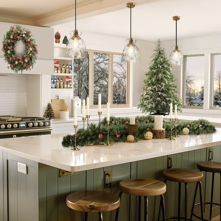 Elisie 1-Light Mid-century Modern Pendant, Hammered Glass Dome for