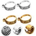 thumbnail image 5 of 4pcs Braided Ring Vintage Rings Metal Decor Yarn Guide Finger Ring Crochet Loop Ring To Weave Tool, 5 of 5