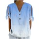 thumbnail image 1 of Vestidos Casuales Para Mujer, Blusas De Mujer De Moda Camiseta holgada de manga corta con cuello en V, botones y estampado sin posicionamiento para mujer, estilo informal y de moda, 1 of 3