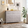 thumbnail image 4 of Eunos Dresser, 7-Drawer Fabric Storage Tower with Large Capacity Fabric Bins for Bedroom, Ash Grey, 4 of 7