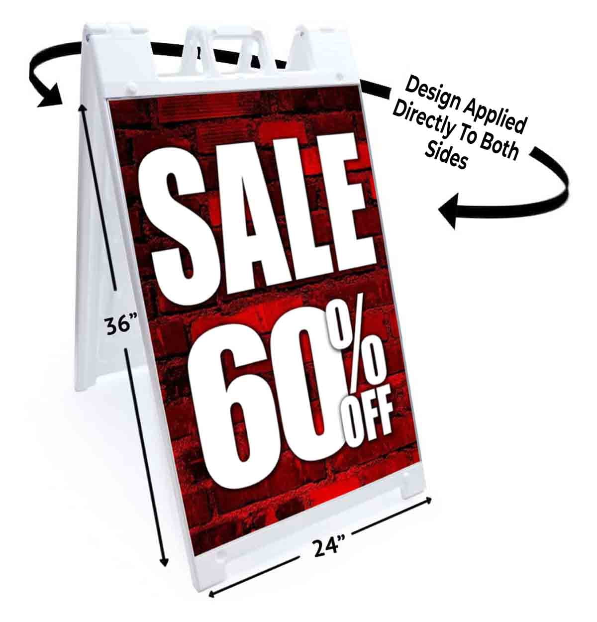 Sale 60 Percent Off (24" X 36") Standard A-Frame Signicade, Includes Decal Applied To Stand