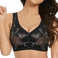 thumbnail image 2 of Hkoxplj Women's Wireless Bra Front Closure New Chinese Style Embroidered Bra Full Coverage Lifting Bra Wide Strap Soft Bra Comfortable Everyday Bra for Older Women and Seniors Plus Size Support Bra, 2 of 4