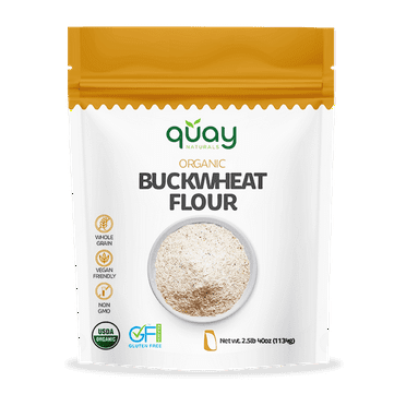 Quay Naturals Organic Buckwheat Flour, 2.5lbs | USA Grown, Gluten-Free, Non-GMO, Vegan