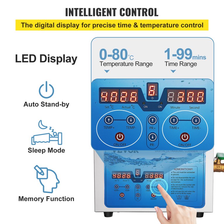 VEVOR Ultrasonic Cleaner, 36KHz~40KHz Adjustable Frequency, 15L 110V, Ultrasonic  Cleaning Machine w/ Digital Timer and Heater, Lab Sonic Cleaner for Jewelry  Watch Eyeglasses Coins, FCC/CE/RoHS Listed - Walmart.com