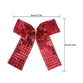 thumbnail image 4 of Cheapark Set of 8 Red Christmas Decorative Ribbon Bows - Durable Fabric Ornaments for Tree Wreath Gift Wrapping, Home Indoor Outdoor Holiday Party Decor, 4 of 6