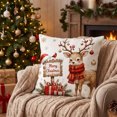 thumbnail image 3 of MYUNNIL Christmas Decorative Throw Pillow Covers, 18 x 18" Farmhouse Soft Reindeer Printed Washable Fabric Cushion Case with Hidden Zipper for Sofa Bedroom Office Decor, 3 of 5