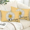 thumbnail image 4 of Spring Daisy Floral Pillow Covers 12x20 Inch Set of 2 White Petal Flower Bloom Decorative Pillow Cases Yellow Seasonal Cotton Linen Cushion Case Farmhouse Home Decor for Sofa Couch, 4 of 6