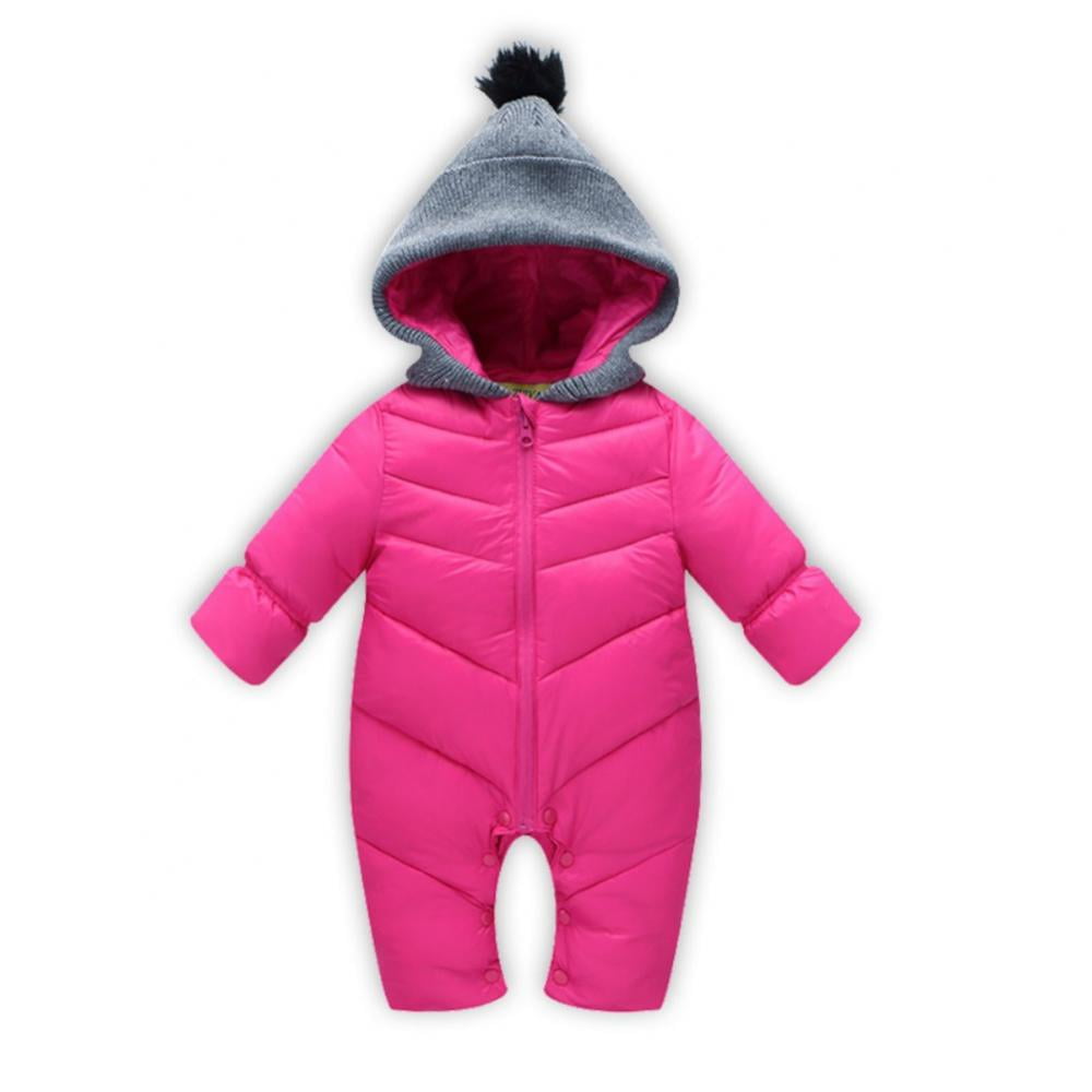 Esho Baby Girls Boys Winter Hooded Snowsuits Romper Bodysuits Infants ...