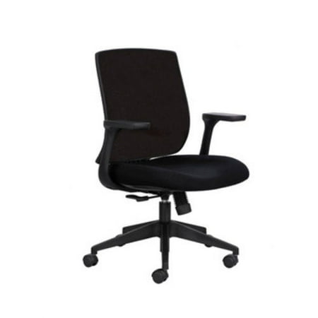 Safco Products Company Bliss Mid-Back Height Adjustable Black Office Chair