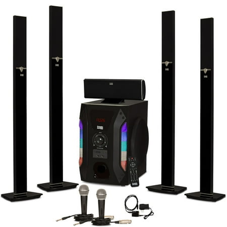 Acoustic Audio AAT1003 Tower 5.1 Speaker System with Optical Input and 2