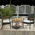 thumbnail image 2 of Costway 4PCS Patio PE Wicker Chairs Acacia Wood Armrests with Soft Zippered Cushion Balcony, 2 of 9